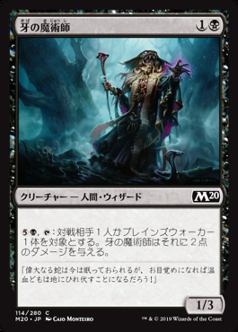 【Foil】【JP】牙の魔術師/Sorcerer of the Fang [M20] 黒C No.114