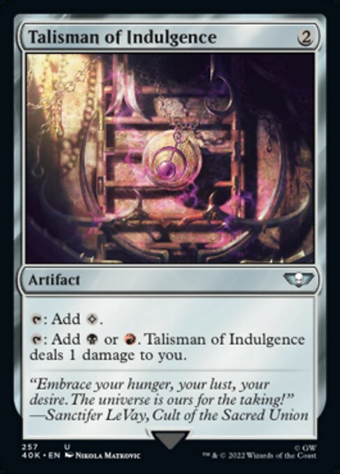 【Foil】【EN】耽溺のタリスマン/Talisman of Indulgence [40K] 茶U No.257★