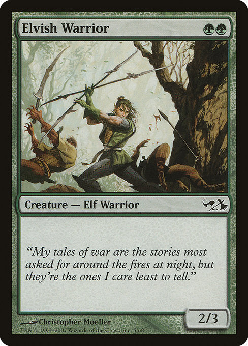 【EN】エルフの戦士/Elvish Warrior [DD1] 緑C No.5
