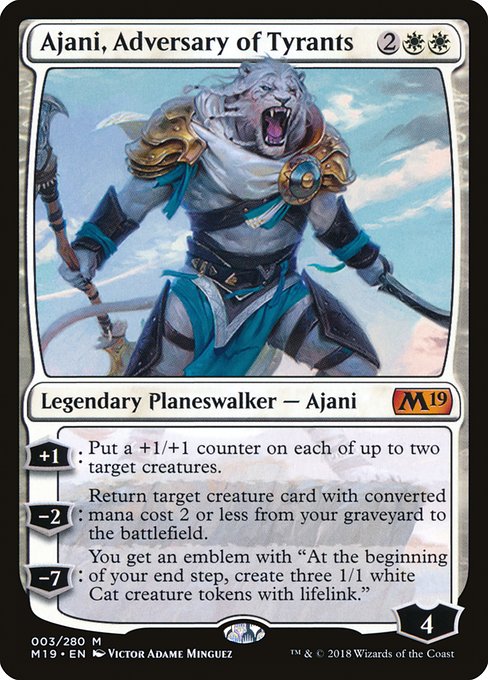 【Foil】【EN】暴君への敵対者、アジャニ/Ajani, Adversary of Tyrants [M19] 白M No.3