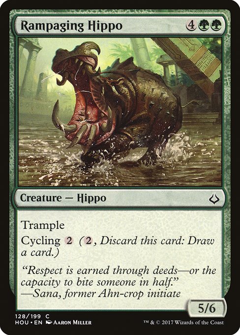 【EN】猛り狂うカバ/Rampaging Hippo [HOU] 緑C No.128