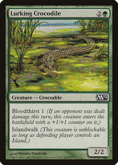【Foil】【EN】隠れ潜む鰐/Lurking Crocodile [M12] 緑C No.184