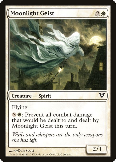 【Foil】【EN】月明かりの霊/Moonlight Geist [AVR] 白C No.29