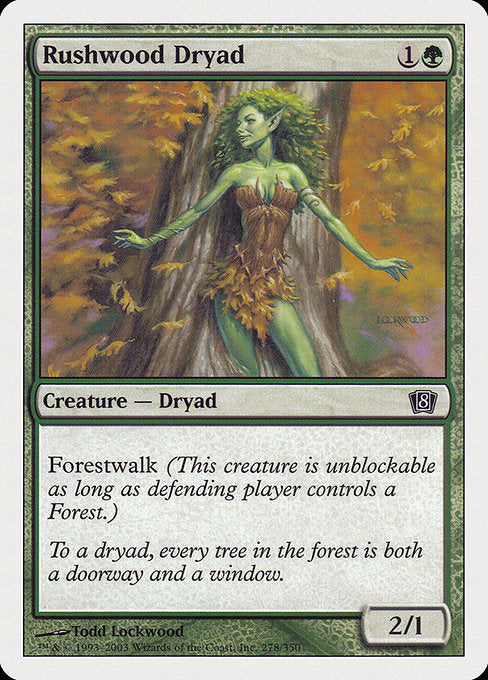 【Foil】【EN】ラッシュウッドのドライアド/Rushwood Dryad [8ED] 緑C No.278