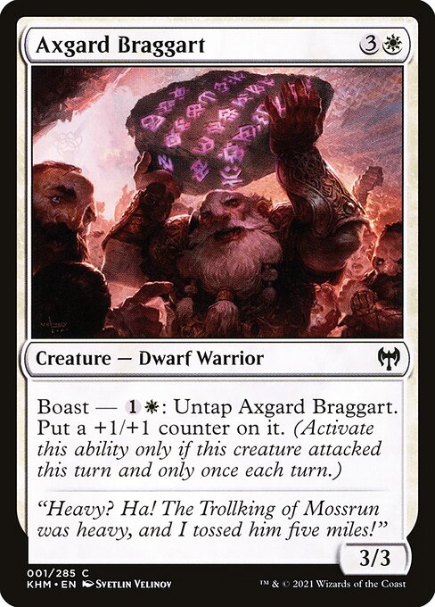 【Foil】【EN】アクスガルドの自慢屋/Axgard Braggart [KHM] 白C No.1