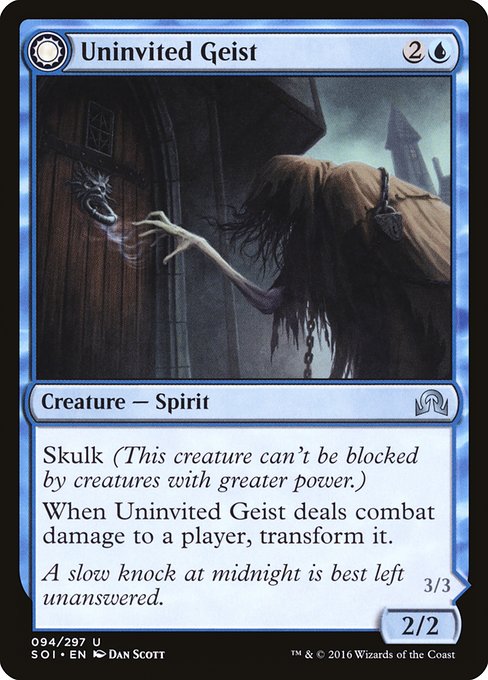 【Foil】【EN】Uninvited Geist // Unimpeded Trespasser [SOI] 混U No.94