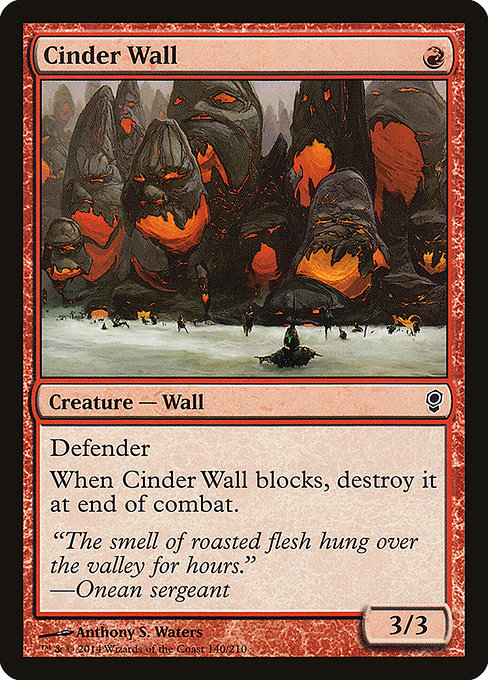 【Foil】【EN】燃えがらの壁/Cinder Wall [CNS] 赤C No.140