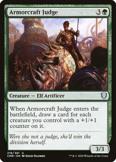 【Foil】【EN】鎧作りの審判者/Armorcraft Judge [CMR] 緑U No.218