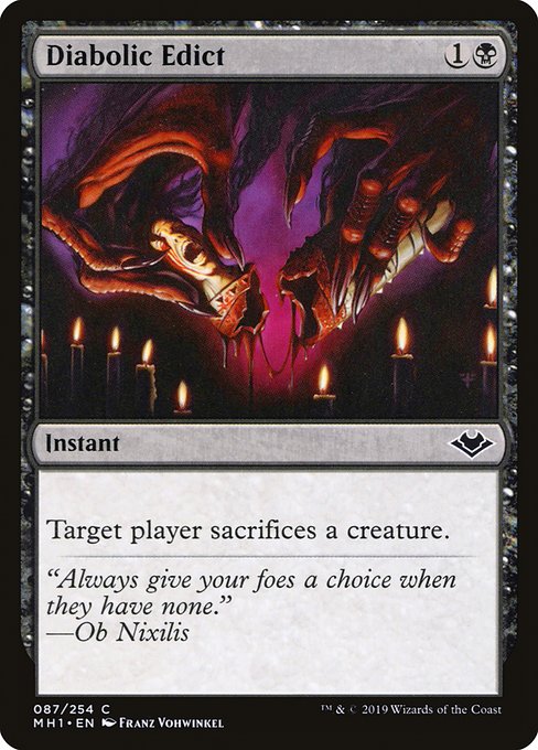 【Foil】【EN】悪魔の布告/Diabolic Edict [MH1] 黒C No.87