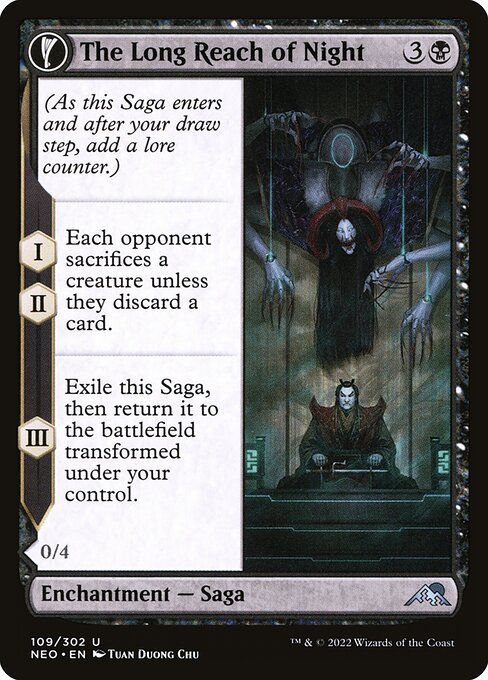 【Foil】【EN】The Long Reach of Night // Animus of Night's Reach [NEO] 混U No.109