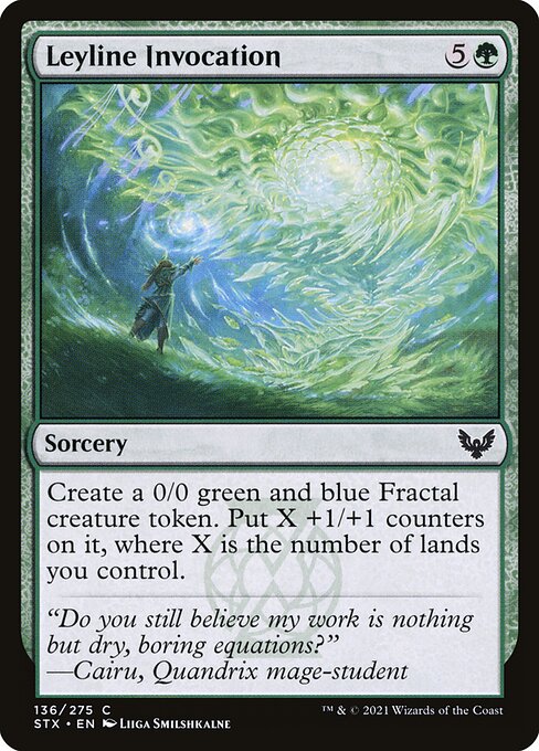 【Foil】【EN】力線の発動/Leyline Invocation [STX] 緑C No.136