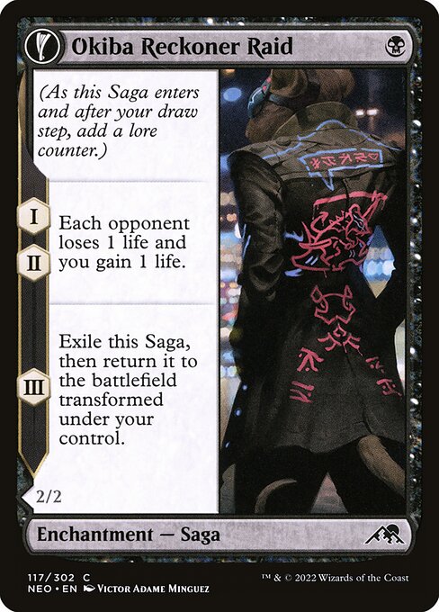 【Foil】【EN】Okiba Reckoner Raid // Nezumi Road Captain [NEO] 混C No.117