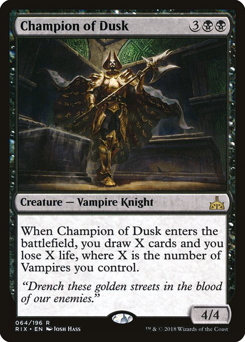 【EN】薄暮の勇者/Champion of Dusk [RIX] 黒R No.64