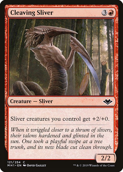 【Foil】【EN】肉裂きスリヴァー/Cleaving Sliver [MH1] 赤C No.121