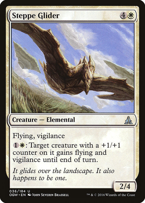 【Foil】【EN】草原の滑空獣/Steppe Glider [OGW] 白U No.36