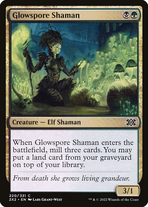 【Foil】【EN】光胞子のシャーマン/Glowspore Shaman [2X2] 金C No.220