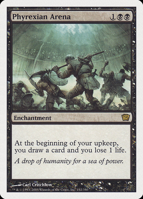 【Foil】【EN】ファイレクシアの闘技場/Phyrexian Arena [9ED] 黒R No.152