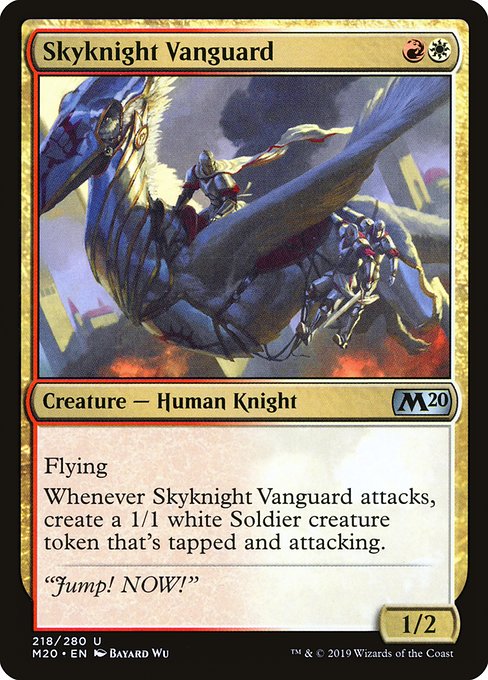 【Foil】【EN】空騎士の先兵/Skyknight Vanguard [M20] 金U No.218