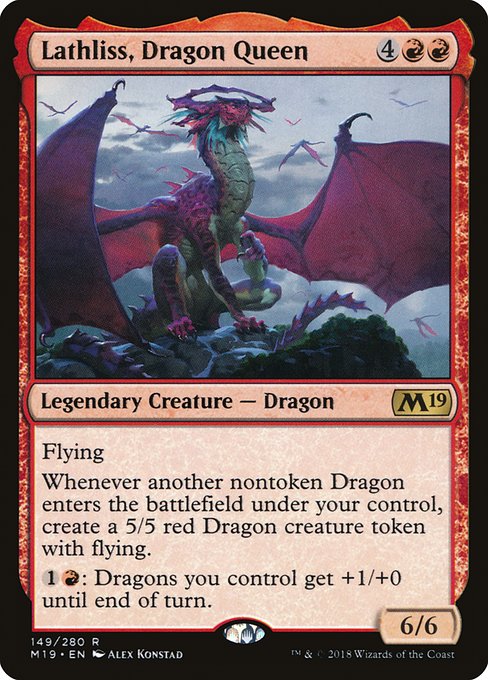 【Foil】【EN】ドラゴンの女王、ラスリス/Lathliss, Dragon Queen [M19] 赤R No.149