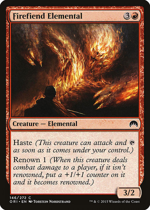 【Foil】【EN】炎魔の精霊/Firefiend Elemental [ORI] 赤C No.146