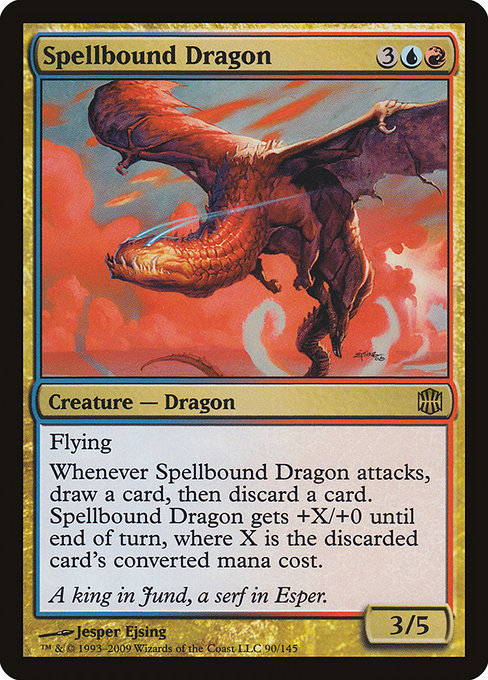 【Foil】【EN】呪文縛りのドラゴン/Spellbound Dragon [ARB] 金R No.90