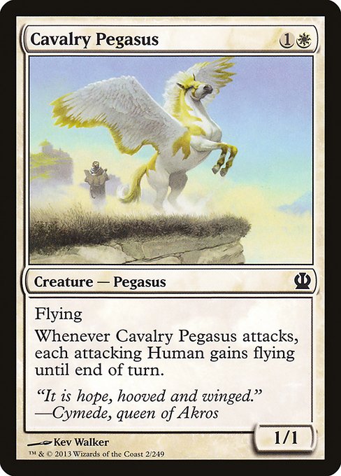 【Foil】【EN】乗騎ペガサス/Cavalry Pegasus [THS] 白C No.2