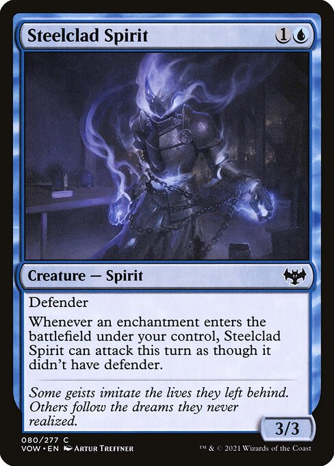 【Foil】【EN】鋼纏いの霊/Steelclad Spirit [VOW] 青C No.80