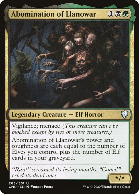 【Foil】【EN】ラノワールの異形/Abomination of Llanowar [CMR] 金U No.265