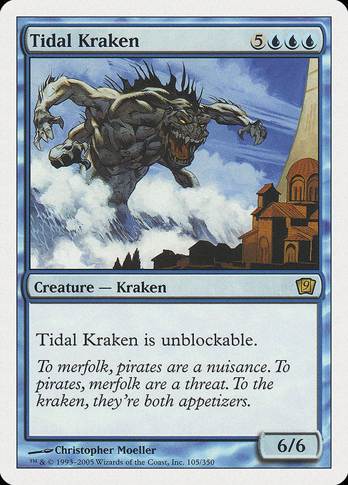 【Foil】【EN】高潮のクラーケン/Tidal Kraken [9ED] 青R No.105