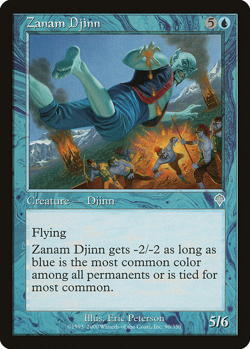 【Foil】【EN】ザナム・ジン/Zanam Djinn [INV] 青U No.90