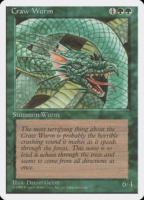 【EN】大喰らいのワーム/Craw Wurm [4ED] 緑C No.238