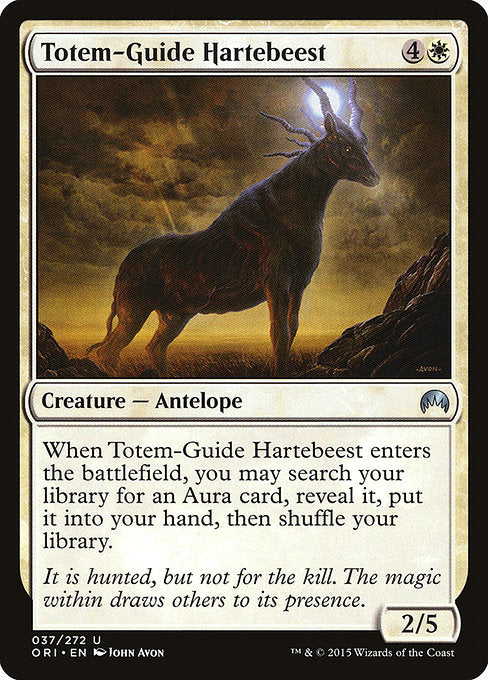 【Foil】【EN】族霊導きの鹿羚羊/Totem-Guide Hartebeest [ORI] 白U No.37