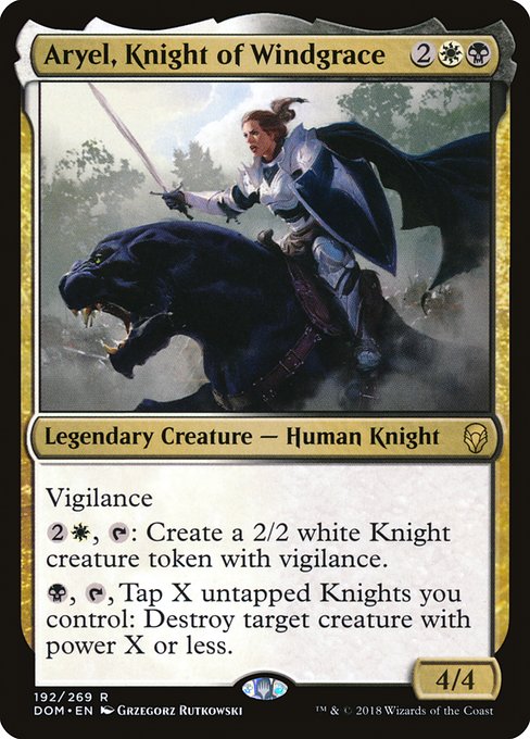 【EN】ウィンドグレイスの騎士、アルイェール/Aryel, Knight of Windgrace [DOM] 金R No.192