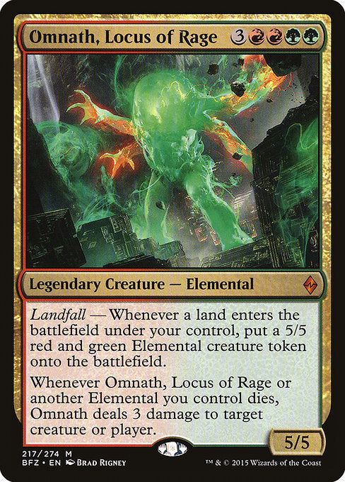 【Foil】【EN】怒りの座、オムナス/Omnath, Locus of Rage [BFZ] 金M No.217