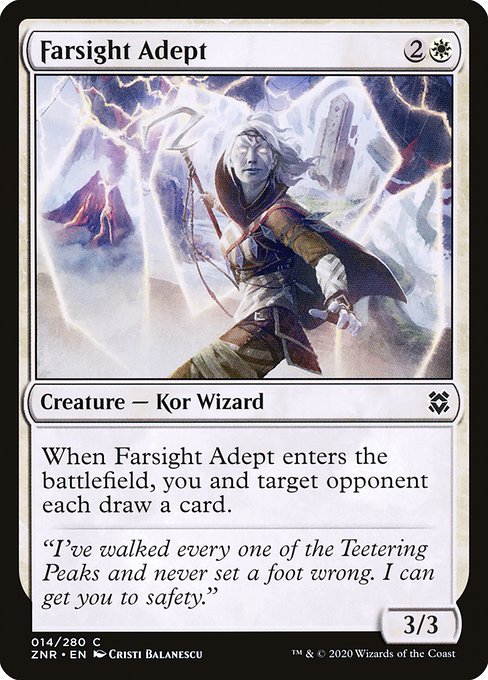 【Foil】【EN】遠見の達人/Farsight Adept [ZNR] 白C No.14