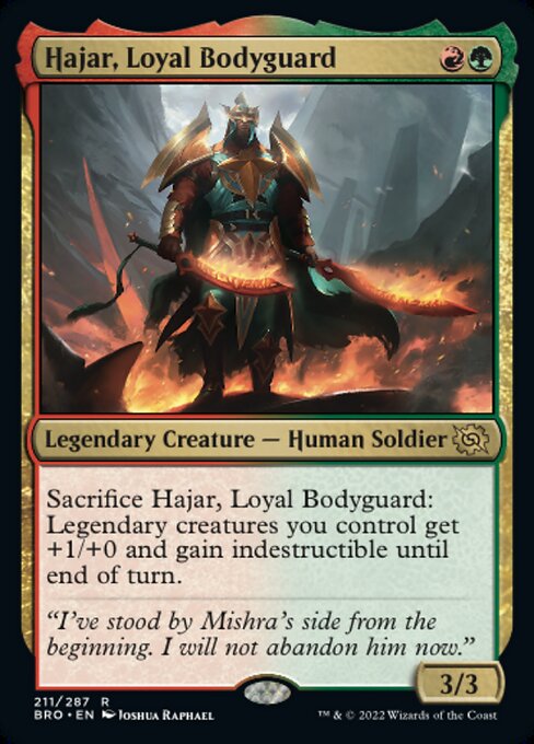 【Foil】【EN】忠実な護衛、ハジャール/Hajar, Loyal Bodyguard [BRO] 金R No.211