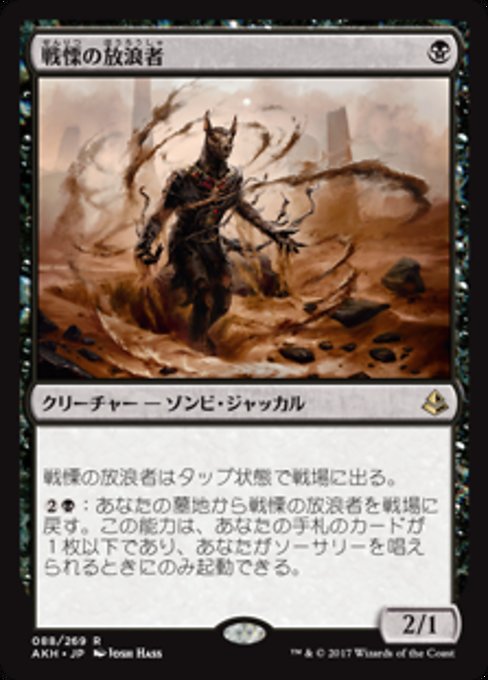 【Foil】【JP】戦慄の放浪者/Dread Wanderer [AKH] 黒R No.88
