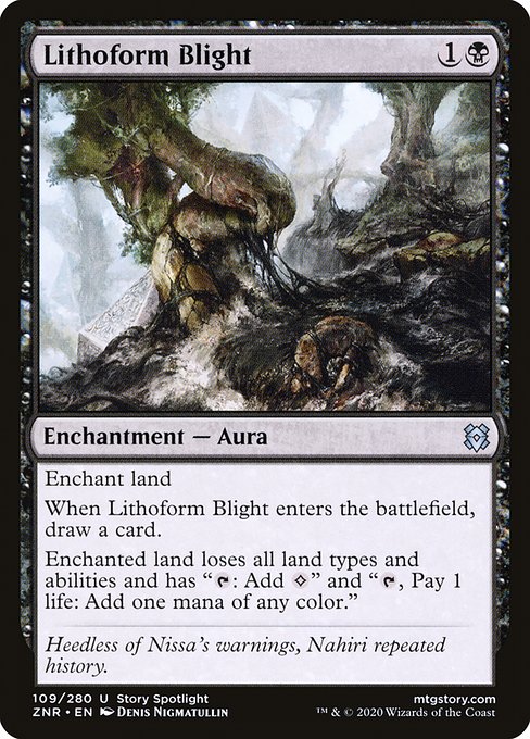 【Foil】【EN】石成の荒廃/Lithoform Blight [ZNR] 黒U No.109