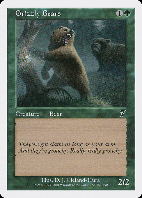 【EN】灰色熊/Grizzly Bears [7ED] 緑C No.251