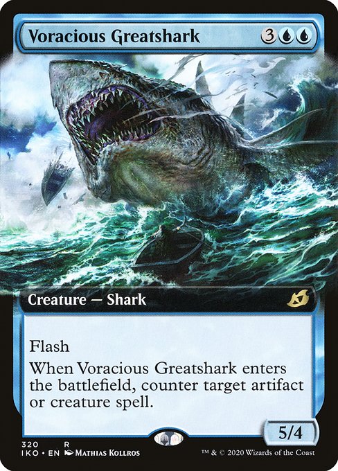 【Foil】【EN】大食の巨大鮫/Voracious Greatshark [IKO] 青R No.320