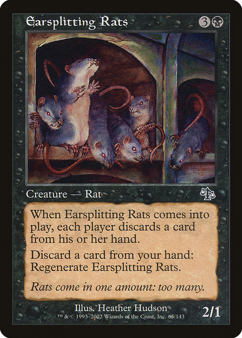 【Foil】【EN】耳裂きネズミ/Earsplitting Rats [JUD] 黒C No.65