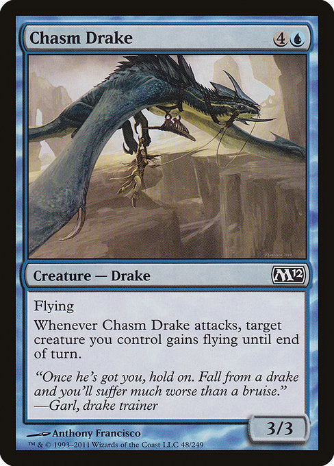 【Foil】【EN】地割れのドレイク/Chasm Drake [M12] 青C No.48