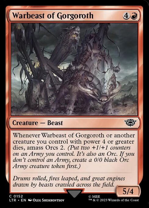 【EN】ゴルゴロスの戦獣/Warbeast of Gorgoroth [LTR] 赤C No.152