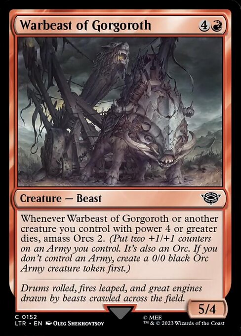 【Foil】【EN】ゴルゴロスの戦獣/Warbeast of Gorgoroth [LTR] 赤C No.152