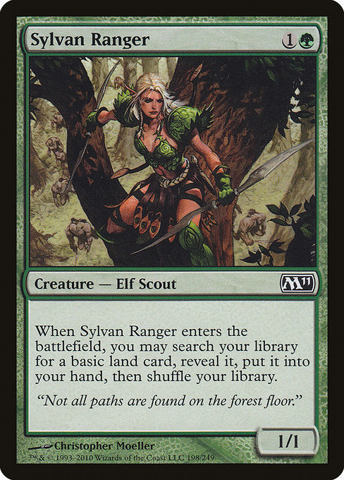 【Foil】【EN】森のレインジャー/Sylvan Ranger [M11] 緑C No.198