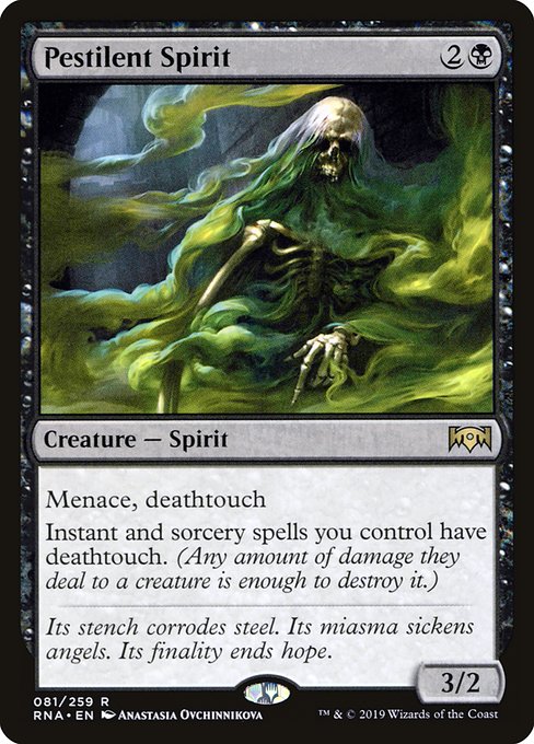 【Foil】【EN】死に到る霊/Pestilent Spirit [RNA] 黒R No.81