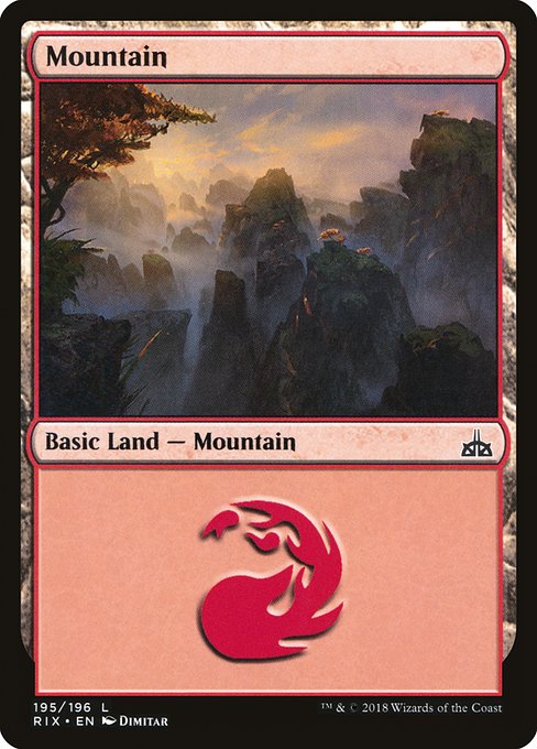 【Foil】【EN】山/Mountain [RIX] 無C No.195