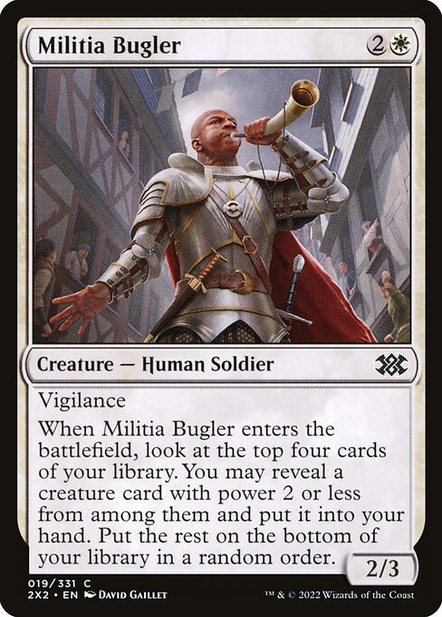 【Foil】【EN】民兵のラッパ手/Militia Bugler [2X2] 白C No.19