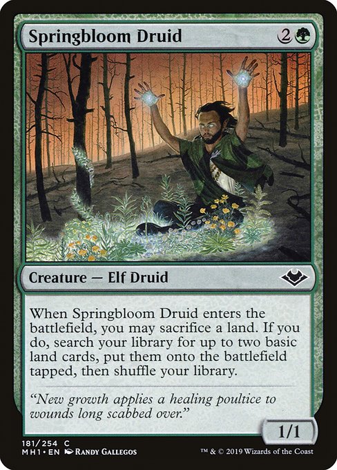 【Foil】【EN】春花のドルイド/Springbloom Druid [MH1] 緑C No.181