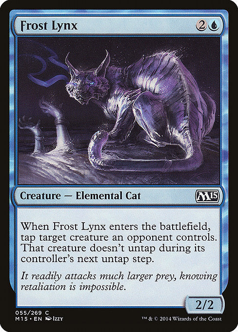 【Foil】【EN】霜のオオヤマネコ/Frost Lynx [M15] 青C No.55